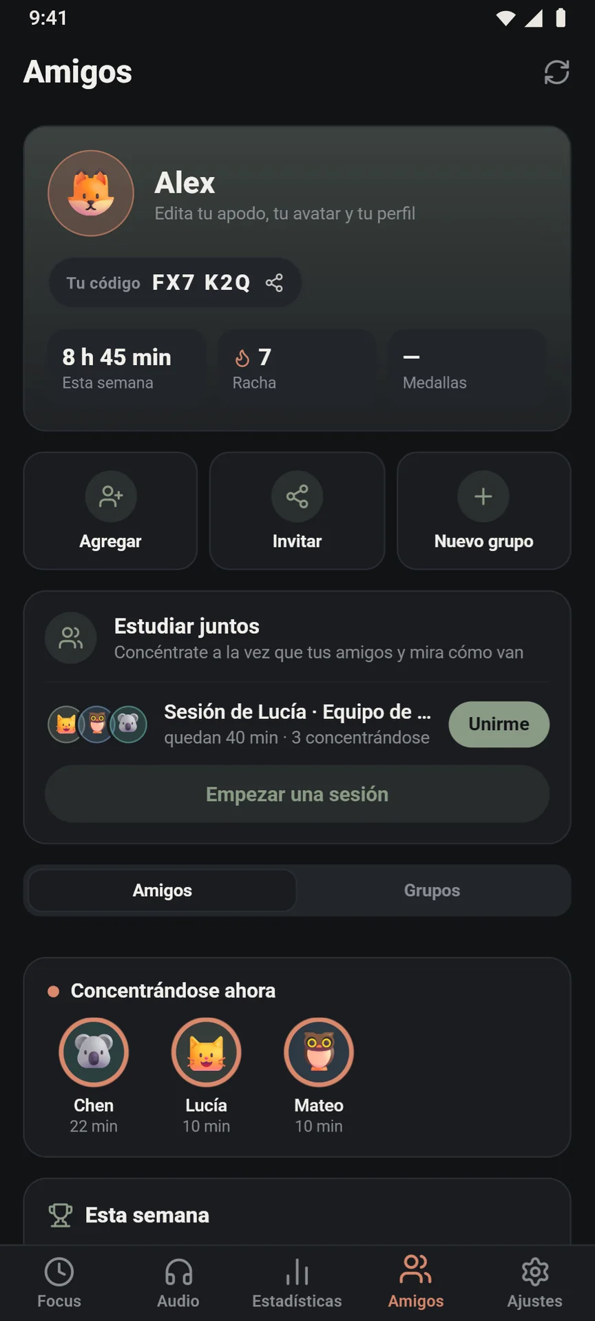 Estudia con amigos, en directo